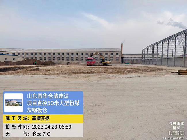喀什大型粉煤灰钢板仓直径50米项目进场